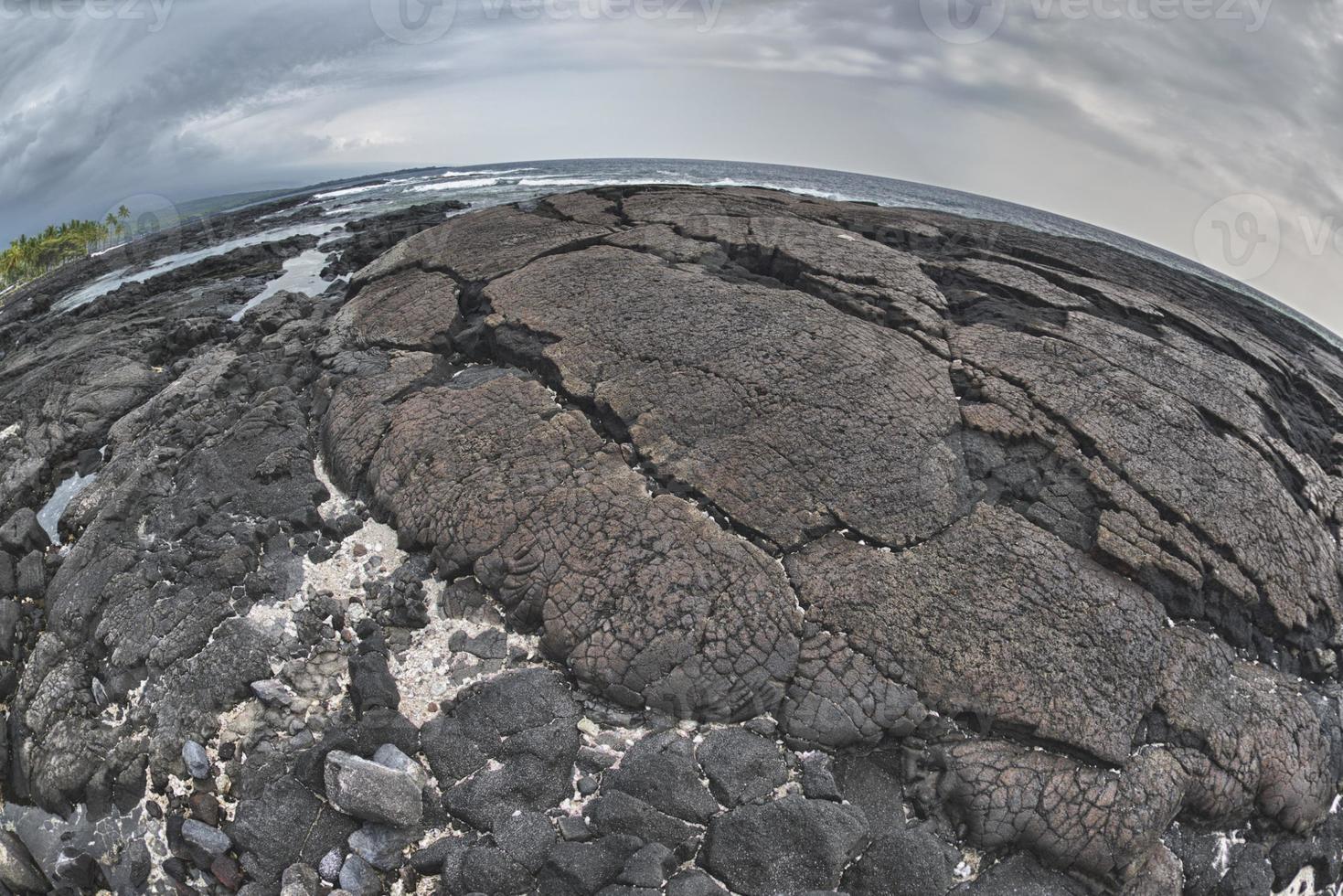 hawaiian black lava shore photo