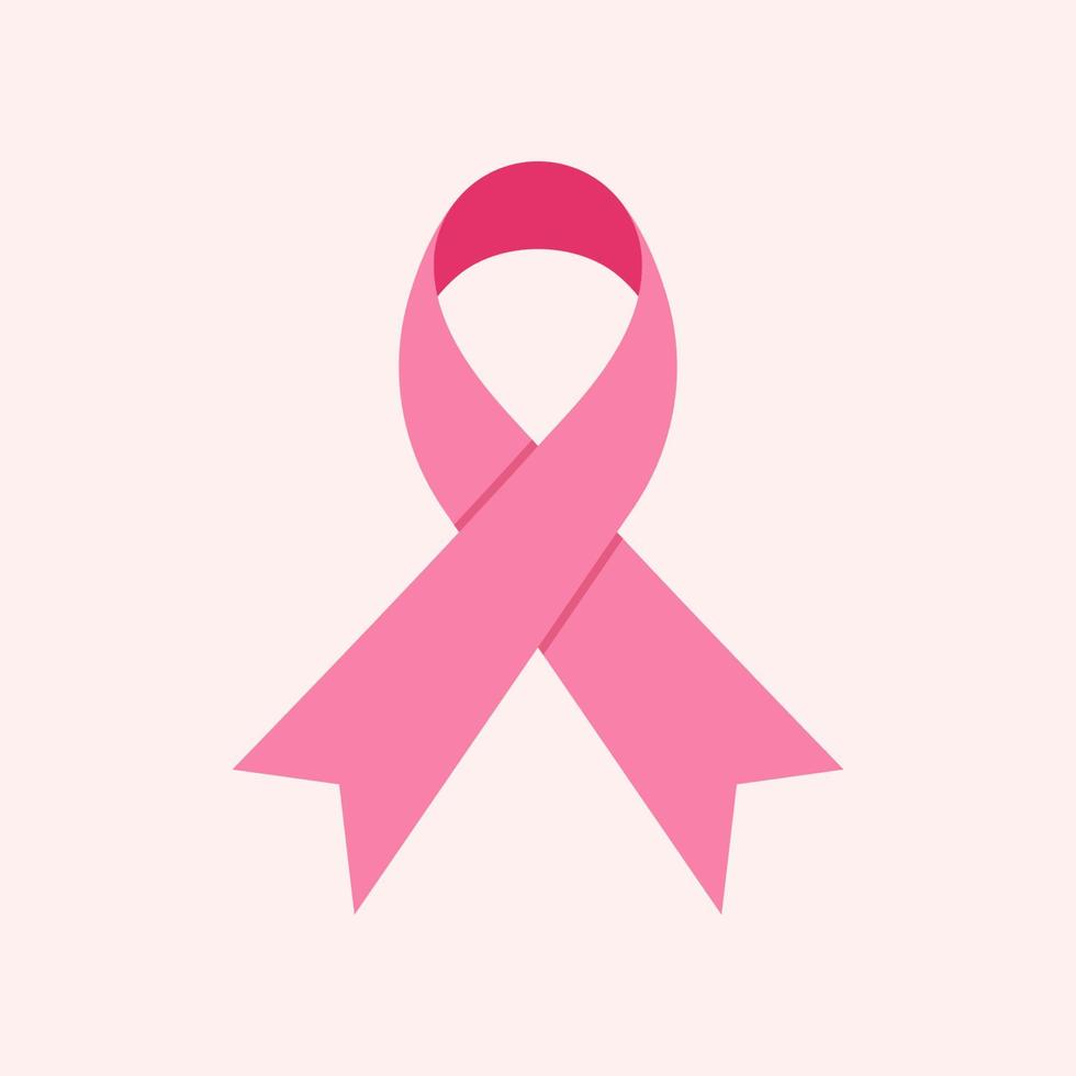 Pink ribbon cross Breast cancer day sign vector