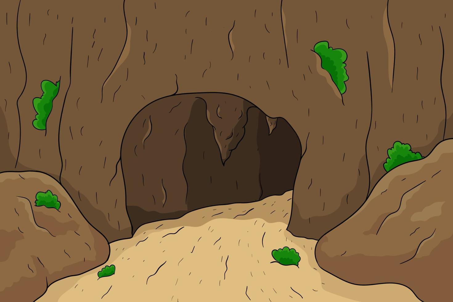 Background cave entrance vector