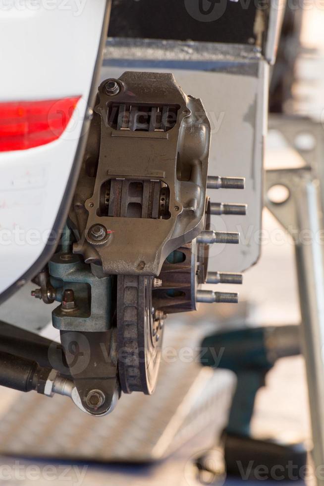 rally car brake system detail photo