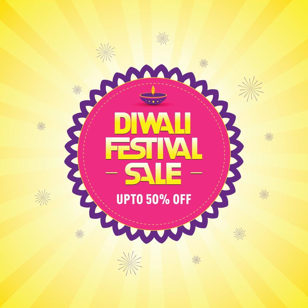 unidad de logotipo de oferta de descuento de mega venta de diwali con fondo amarillo, signo, símbolo, logotipo moderno. vector