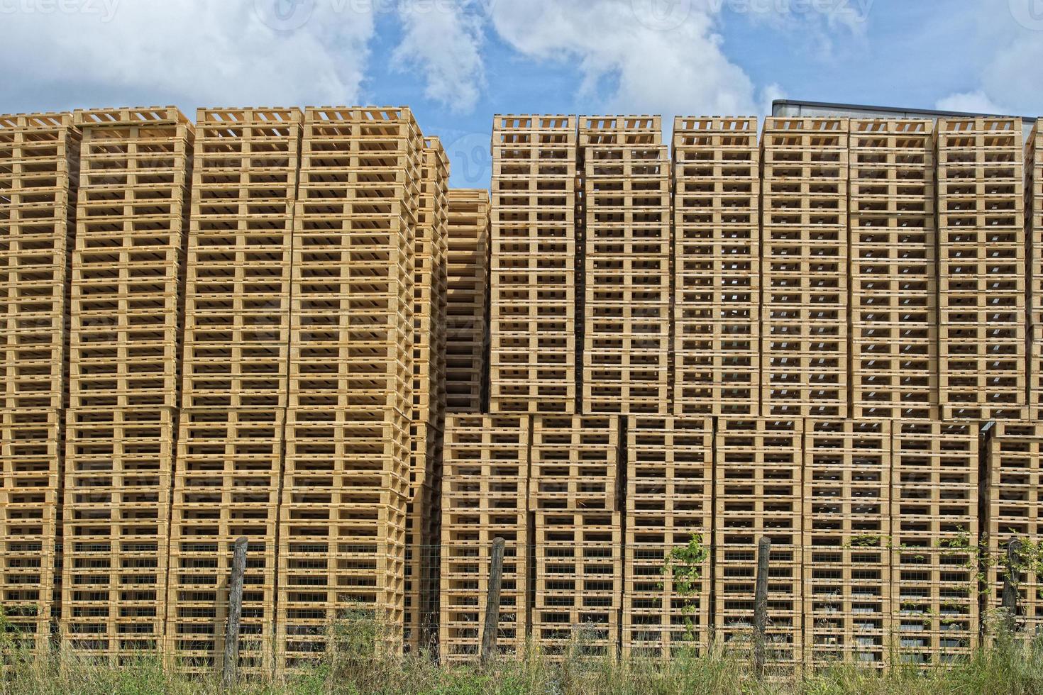 Wooden Pallets stacked photo