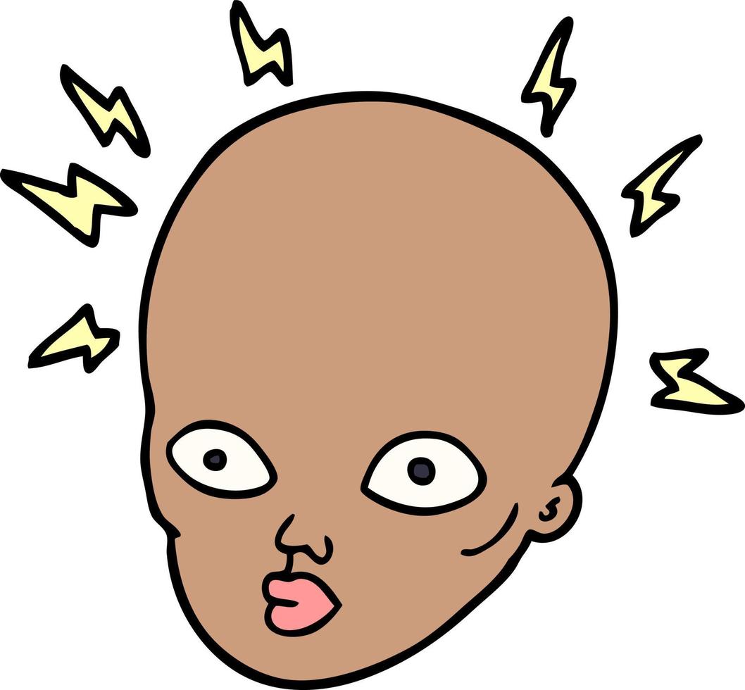 cartoon doodle bald head vector