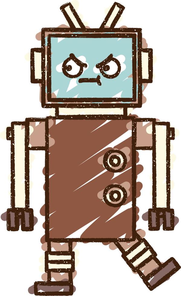 Robot Chalk Drawing vector