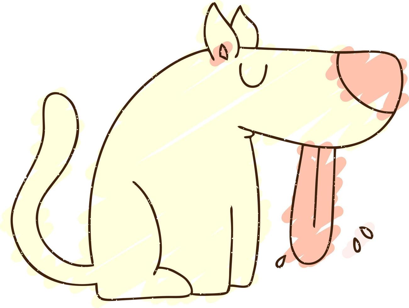 Panting Dog Chalk Drawing vector