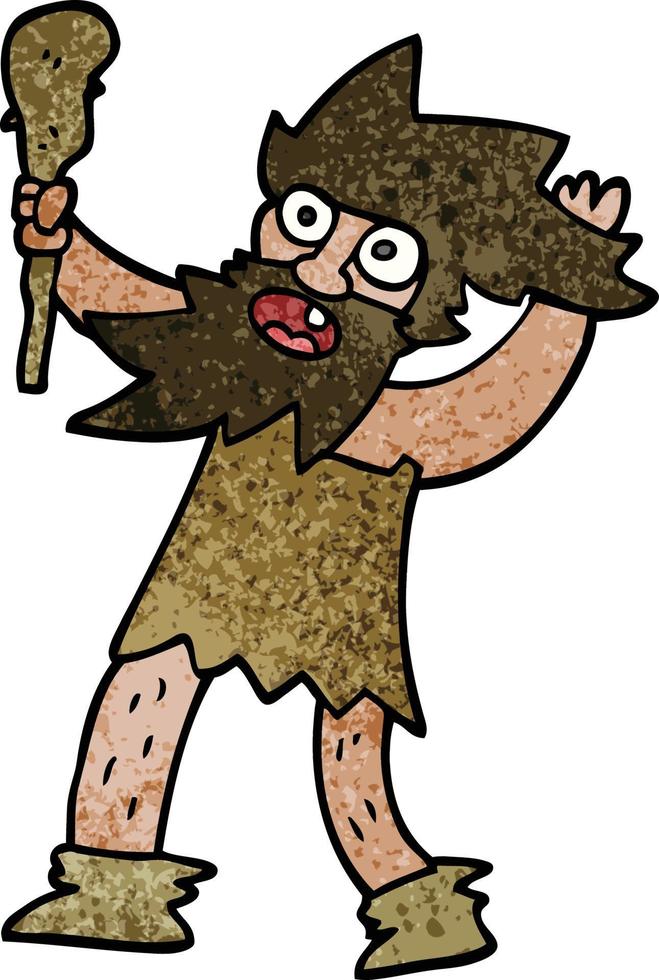 cartoon doodle cave man vector