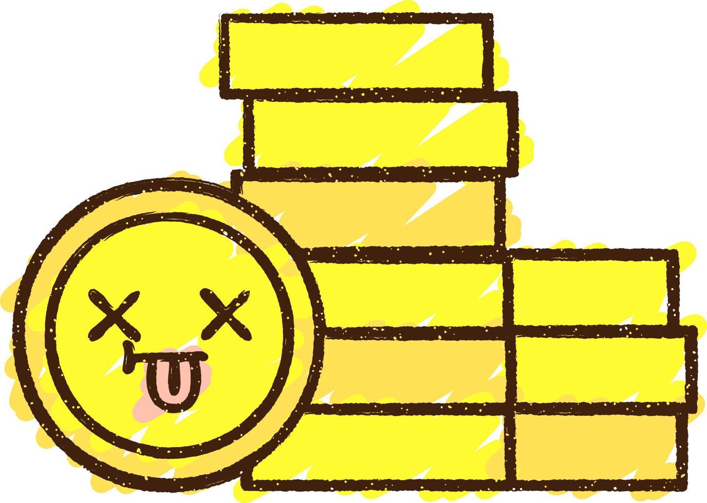 Money Stack Chalk Drawing vector