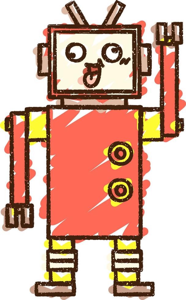 Robot Chalk Drawing vector