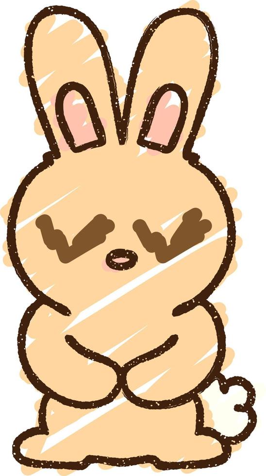 Tired Rabbit Chalk Drawing vector