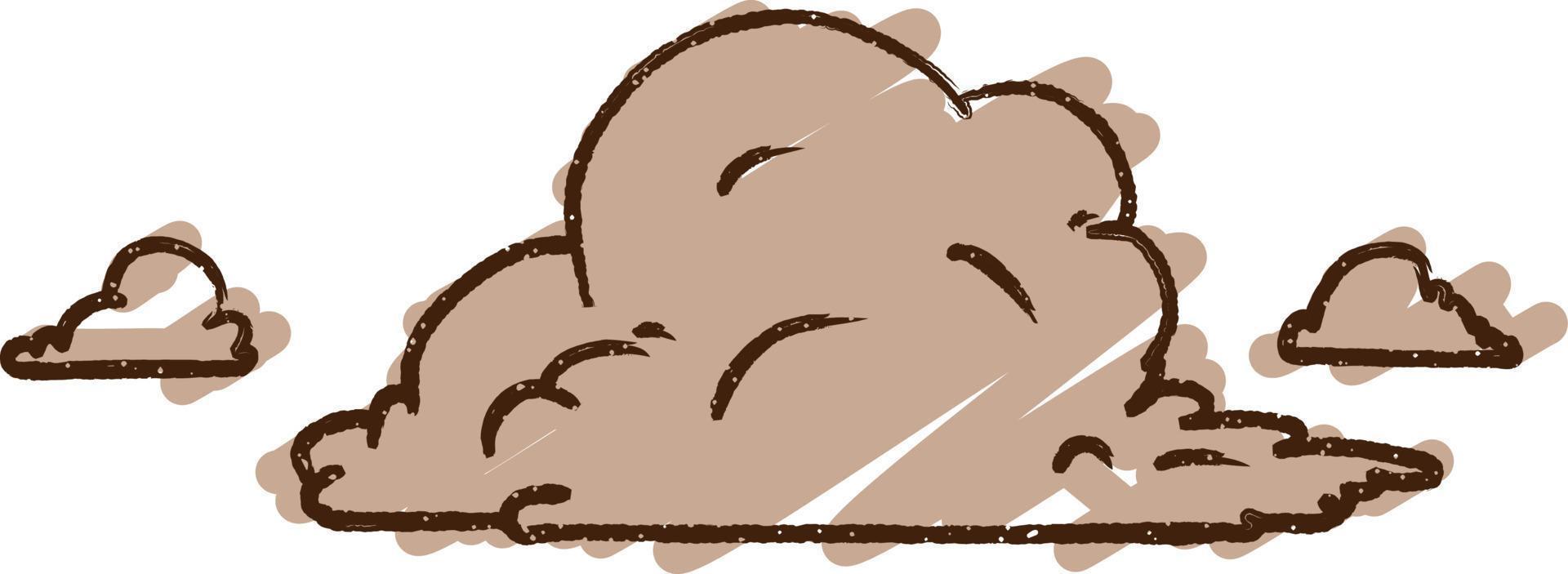 Storm Cloud Chalk Drawing vector