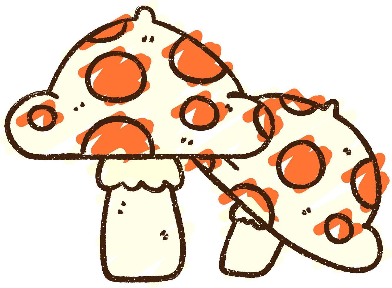Toadstool Chalk Drawing vector