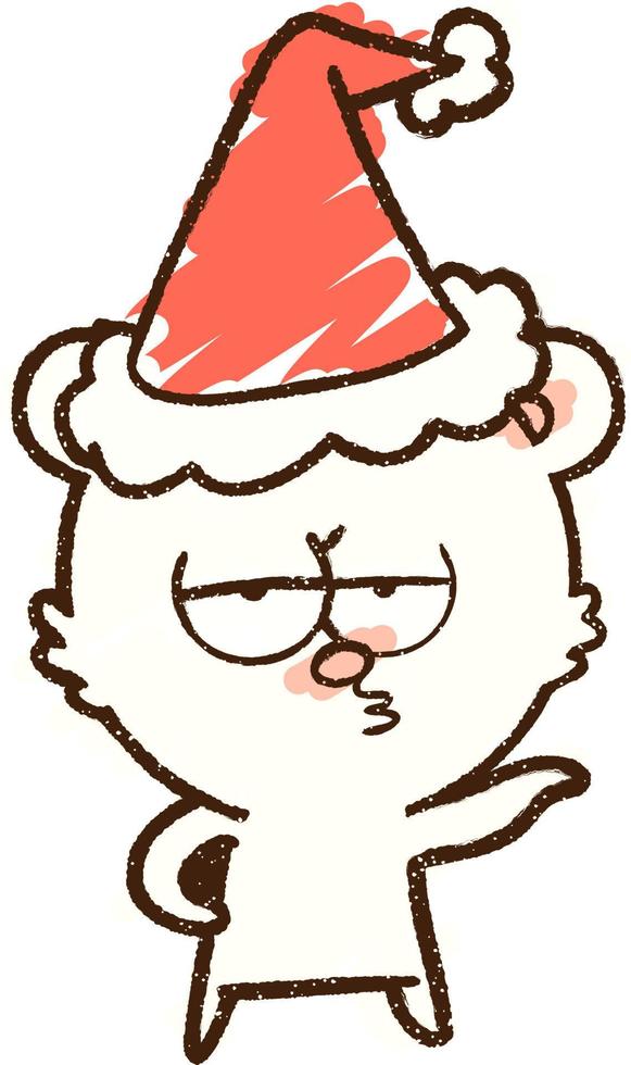 Christmas Cub Chalk Drawing vector