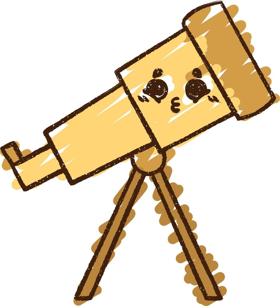 Telescope Chalk Drawing vector