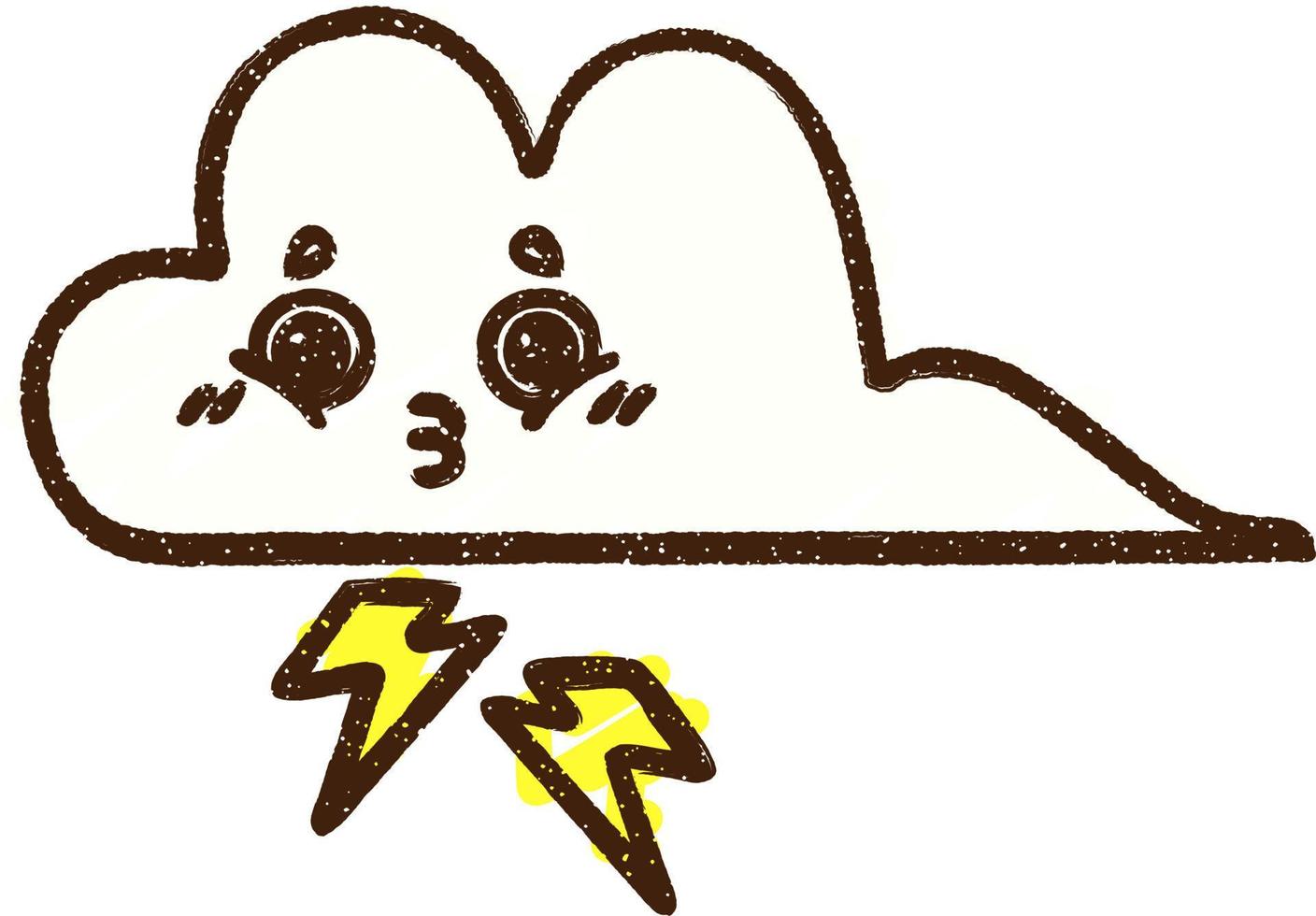 Lightning Cloud Chalk Drawing vector