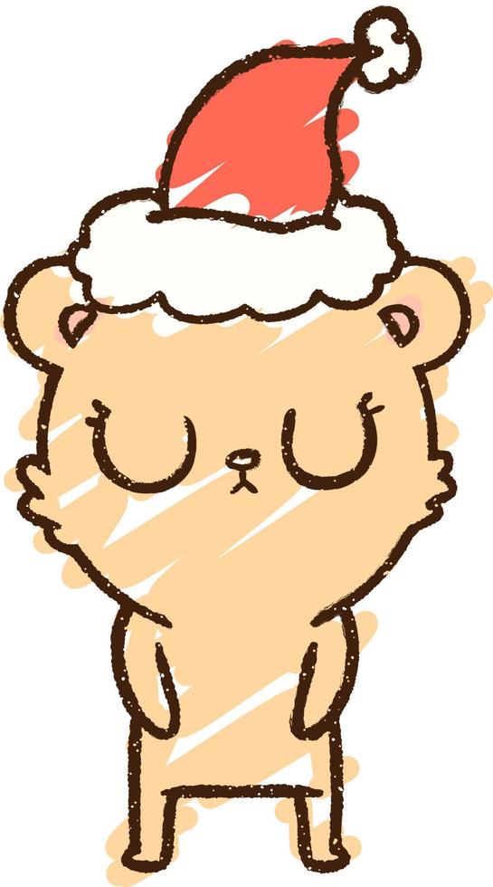 Christmas Bear Chalk Drawing vector