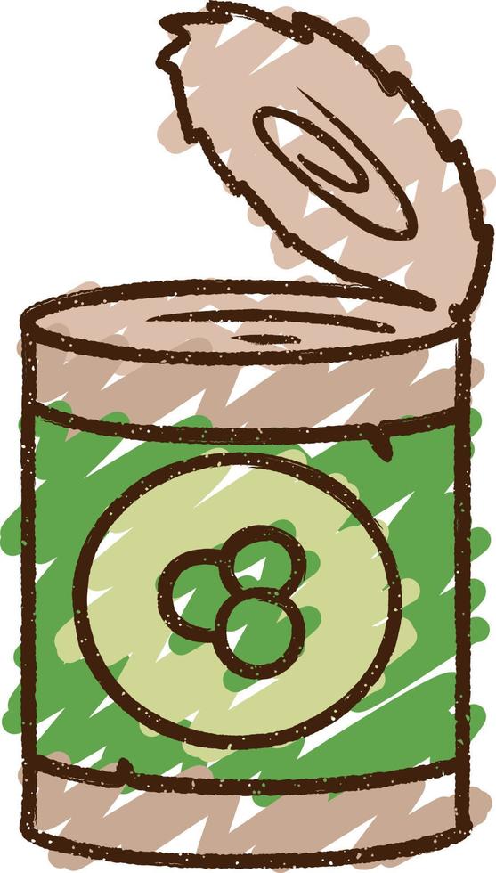Canned Peas Chalk Drawing vector