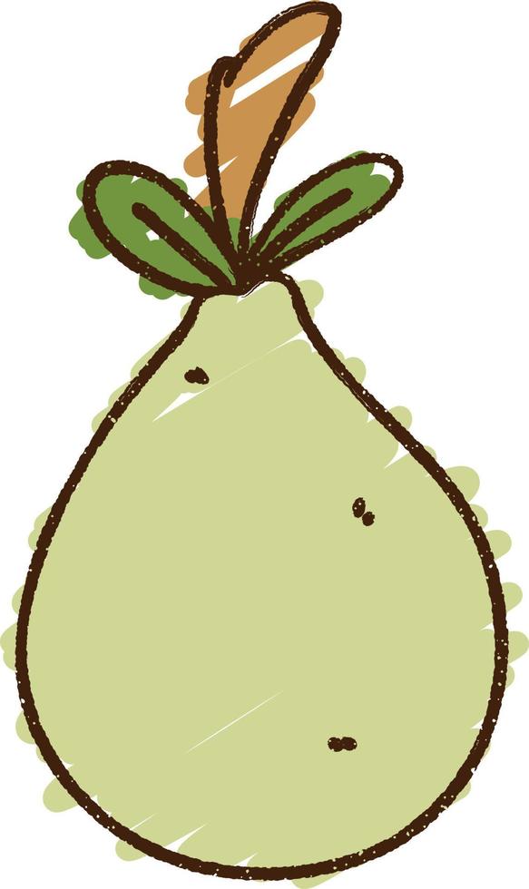 Pear Chalk Drawing vector