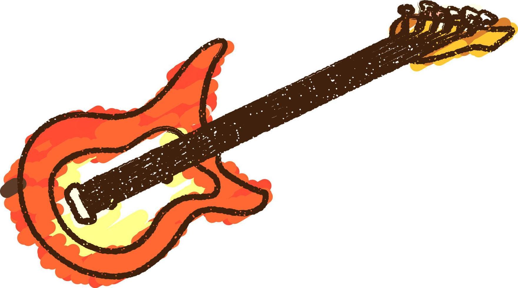 Electric Guitar Chalk Drawing vector