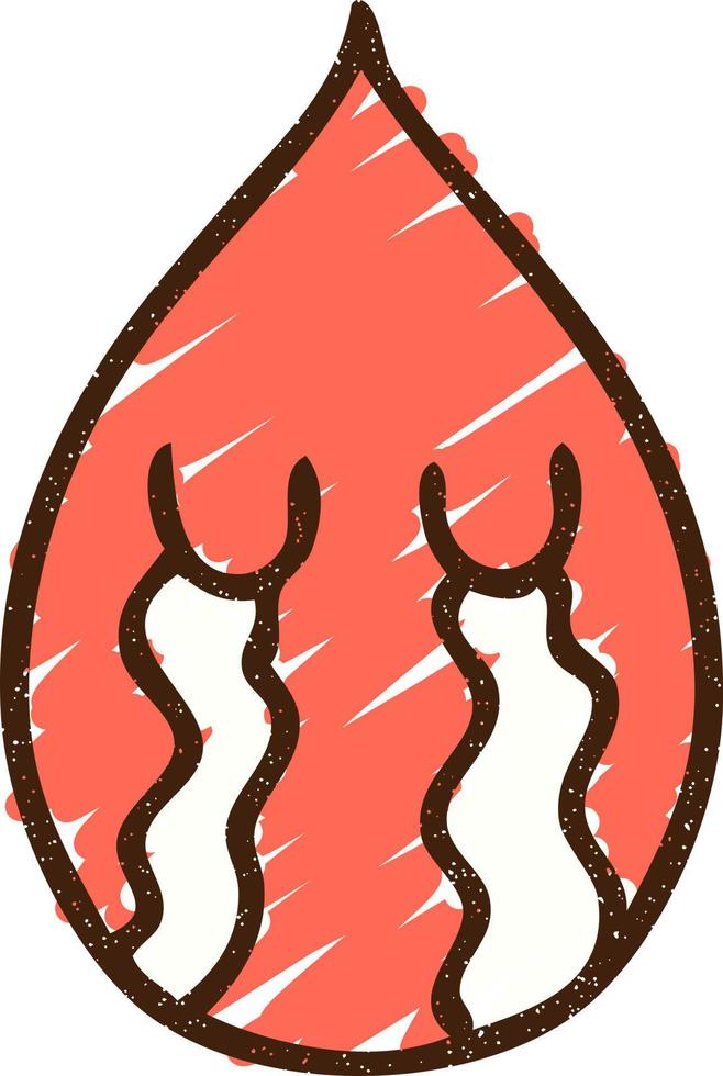 Crying Blooddrop Chalk Drawing vector