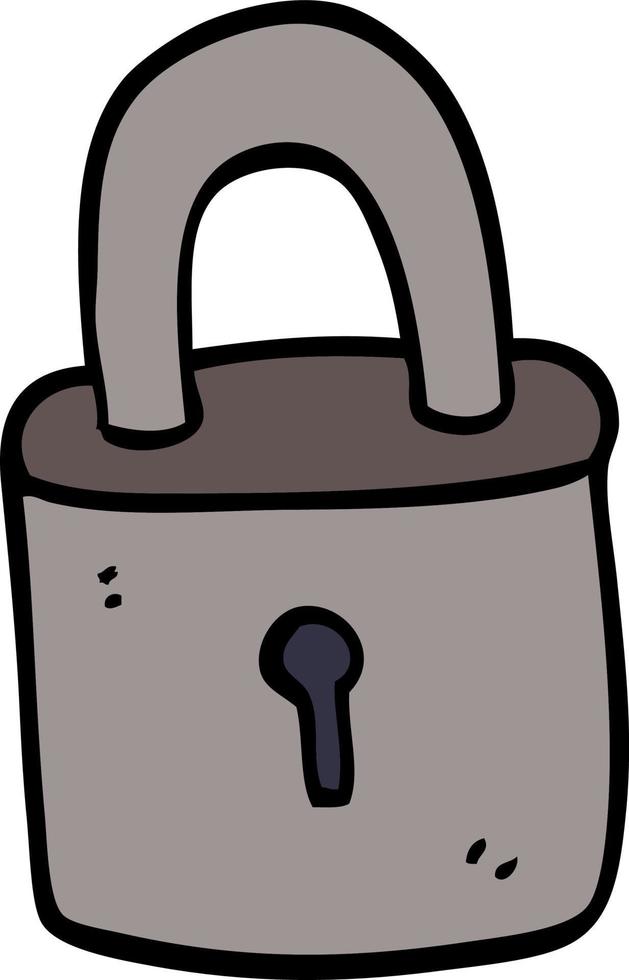cartoon doodle padlock vector