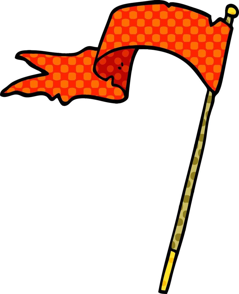 cartoon doodle waving flag vector