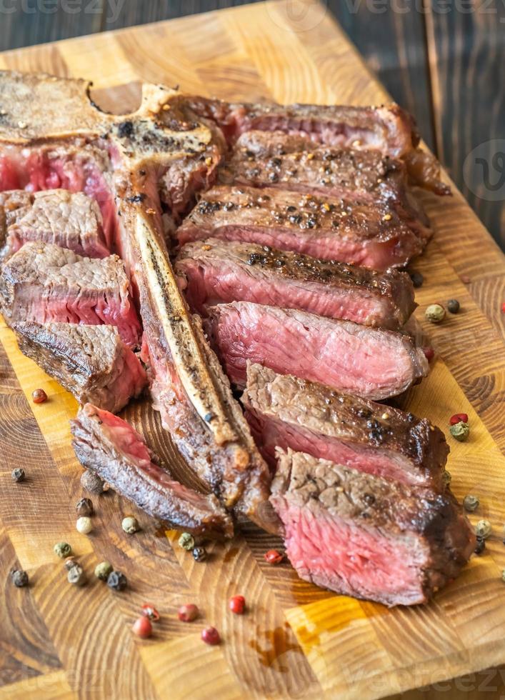 Grilled T-bone steak photo