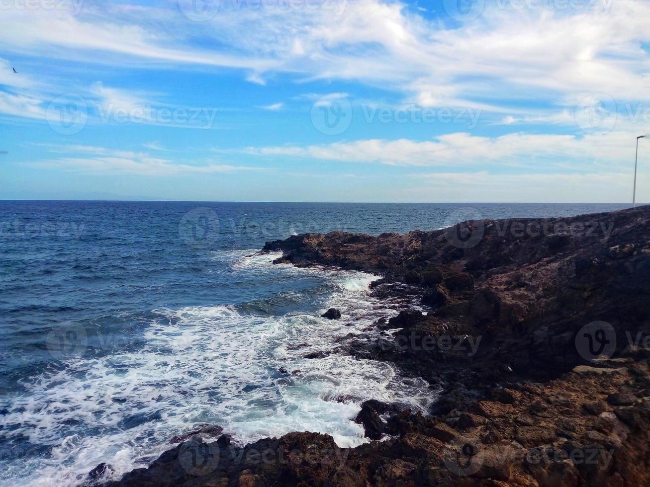 Rocky coast beautiful pristine nature photo