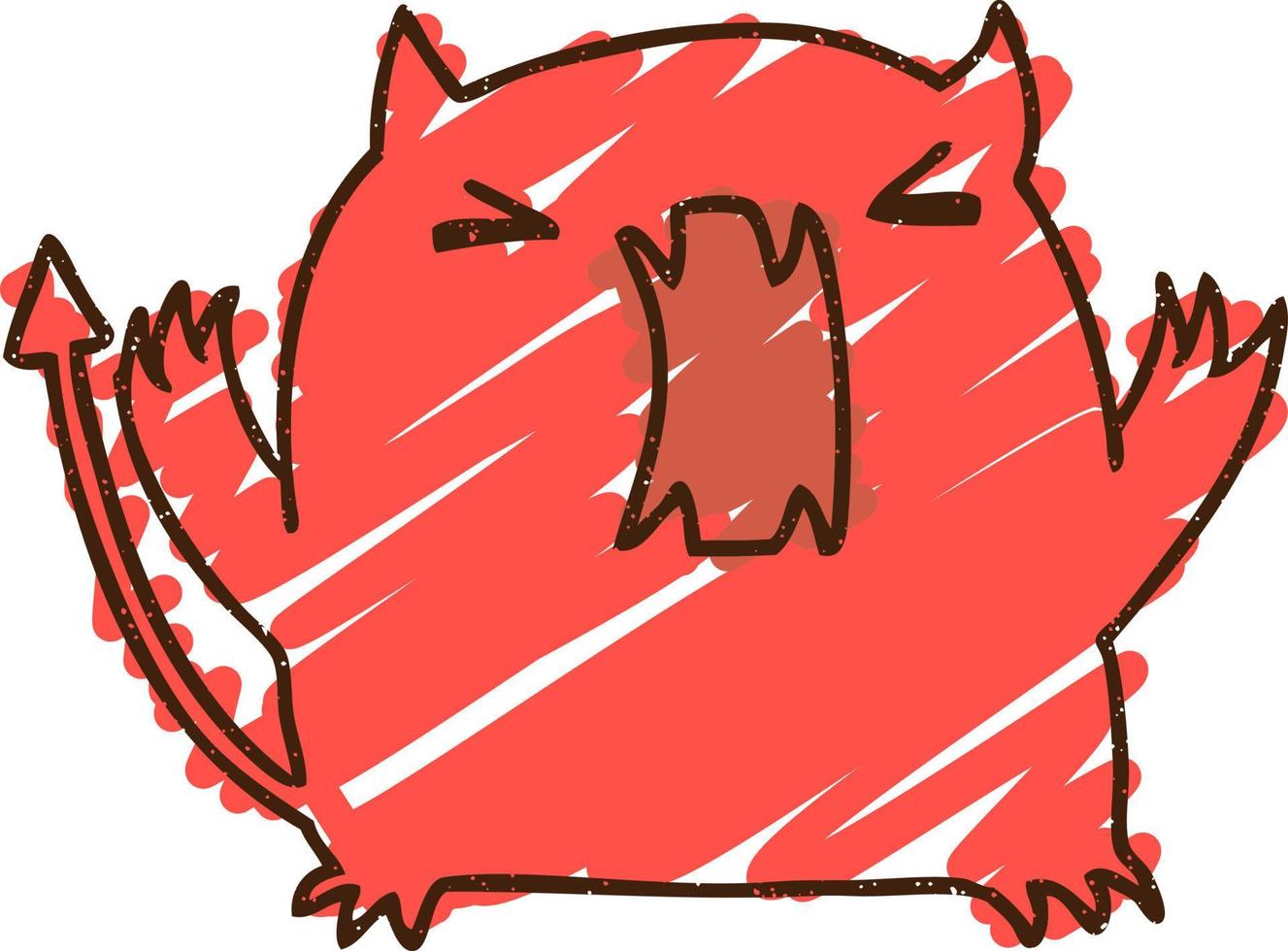 Little Devil Chalk Drawing vector