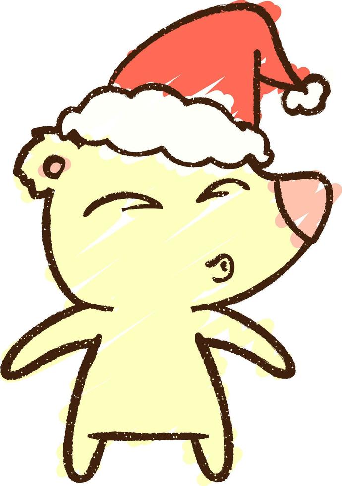 Christmas Bear Chalk Drawing vector