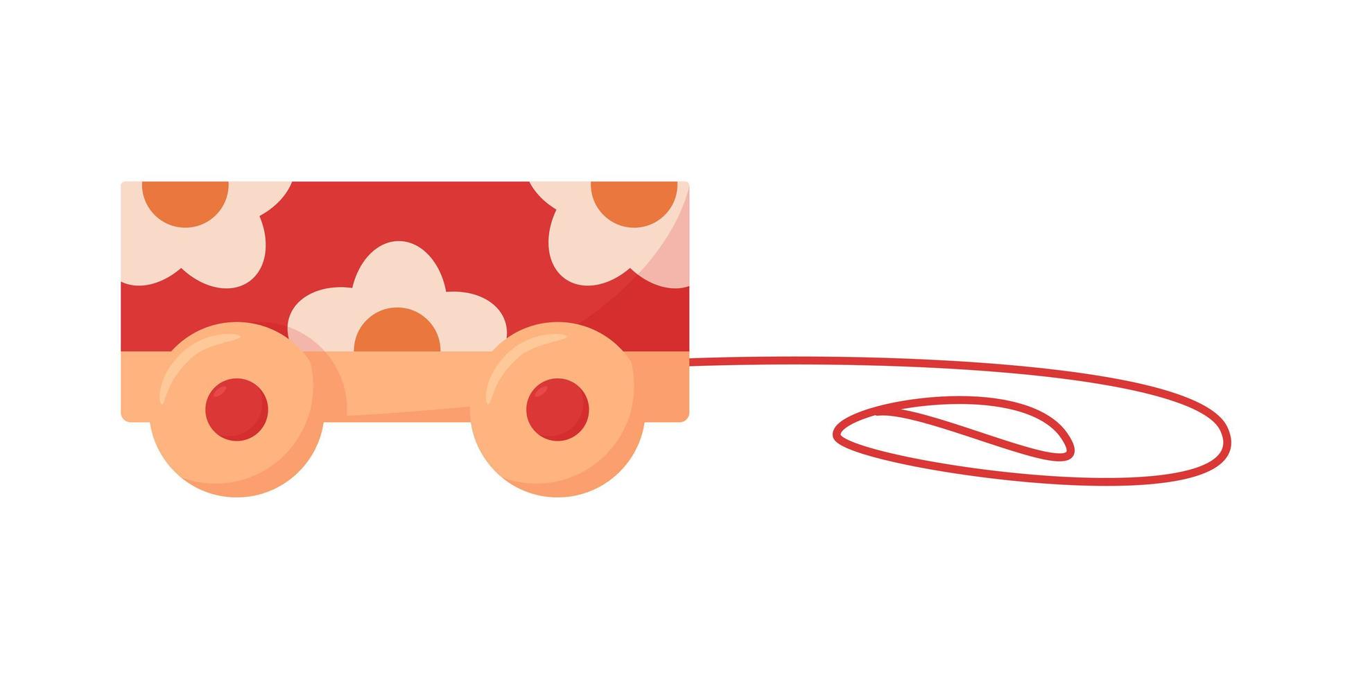 kids toy cute waggon isolated vector illustration