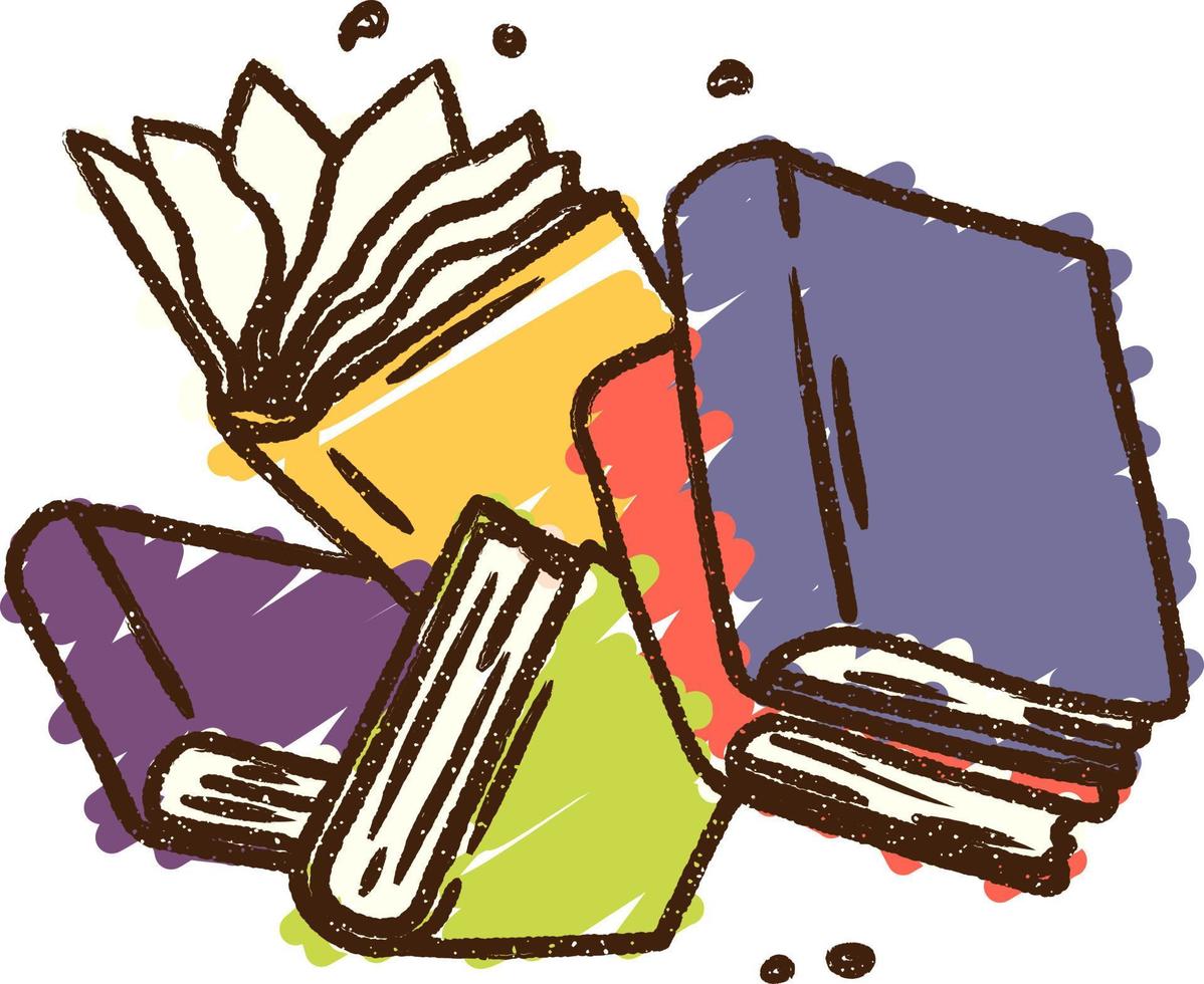 Study Books Chalk Drawing vector