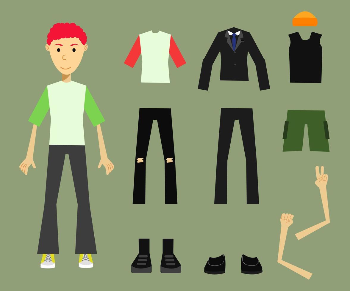 boy character for motion graphic illustration flat design vector