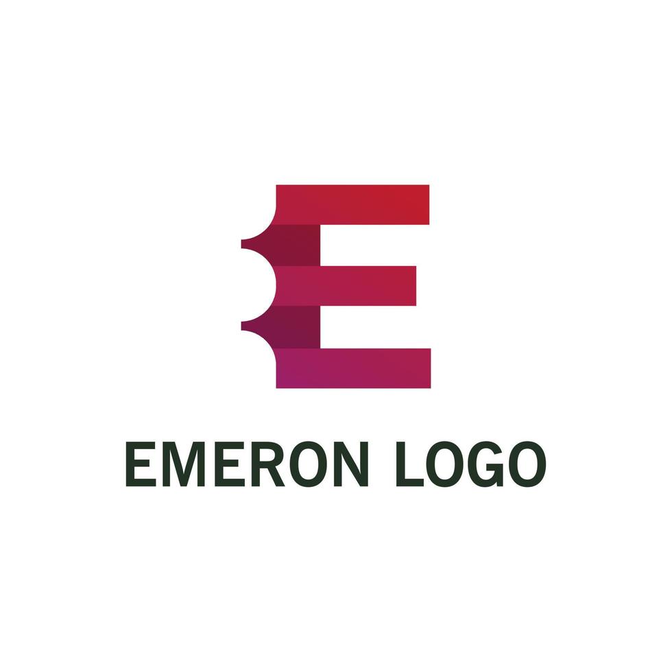 Letter E logo design template on white background vector