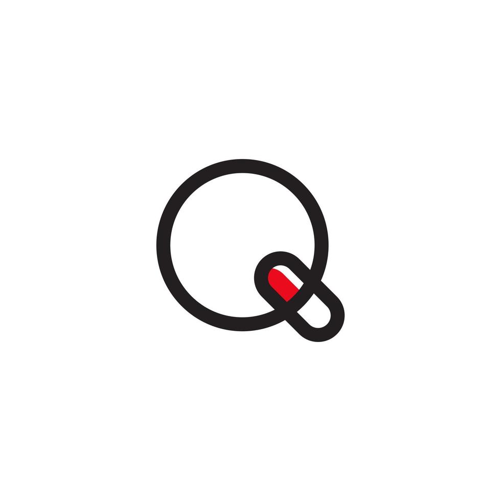 Simple letter Q capsule logo design template on white background. Suitable for any branding logo template. vector
