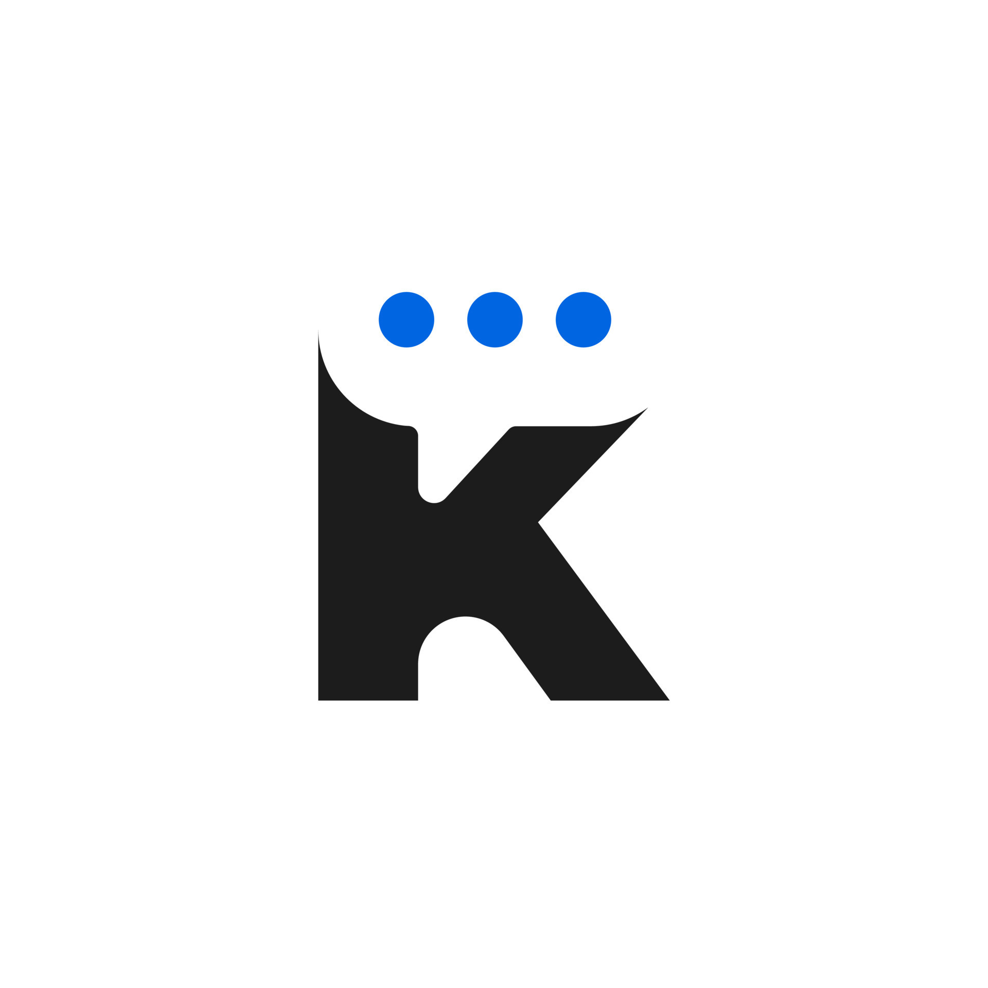 Simple letter K chat logo design template on white background. Suitable