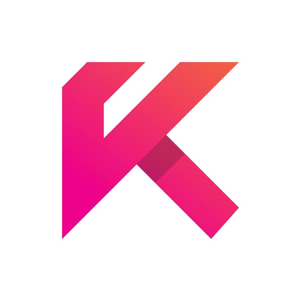 plantilla de diseño de logotipo de letra k moderna sobre fondo blanco vector