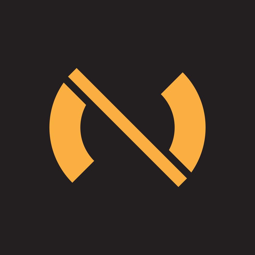 Simple circle letter N logo design template on black background. suitable for any branding logo vector