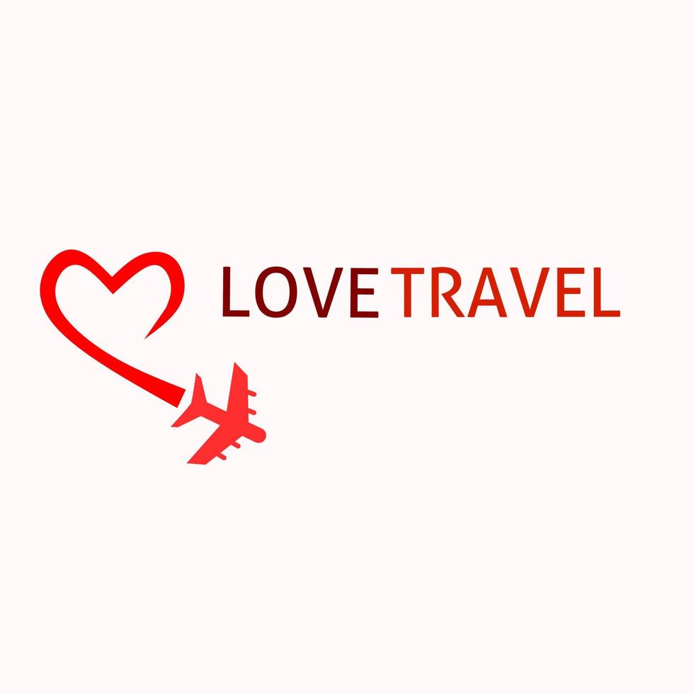 Template logo love travel vector