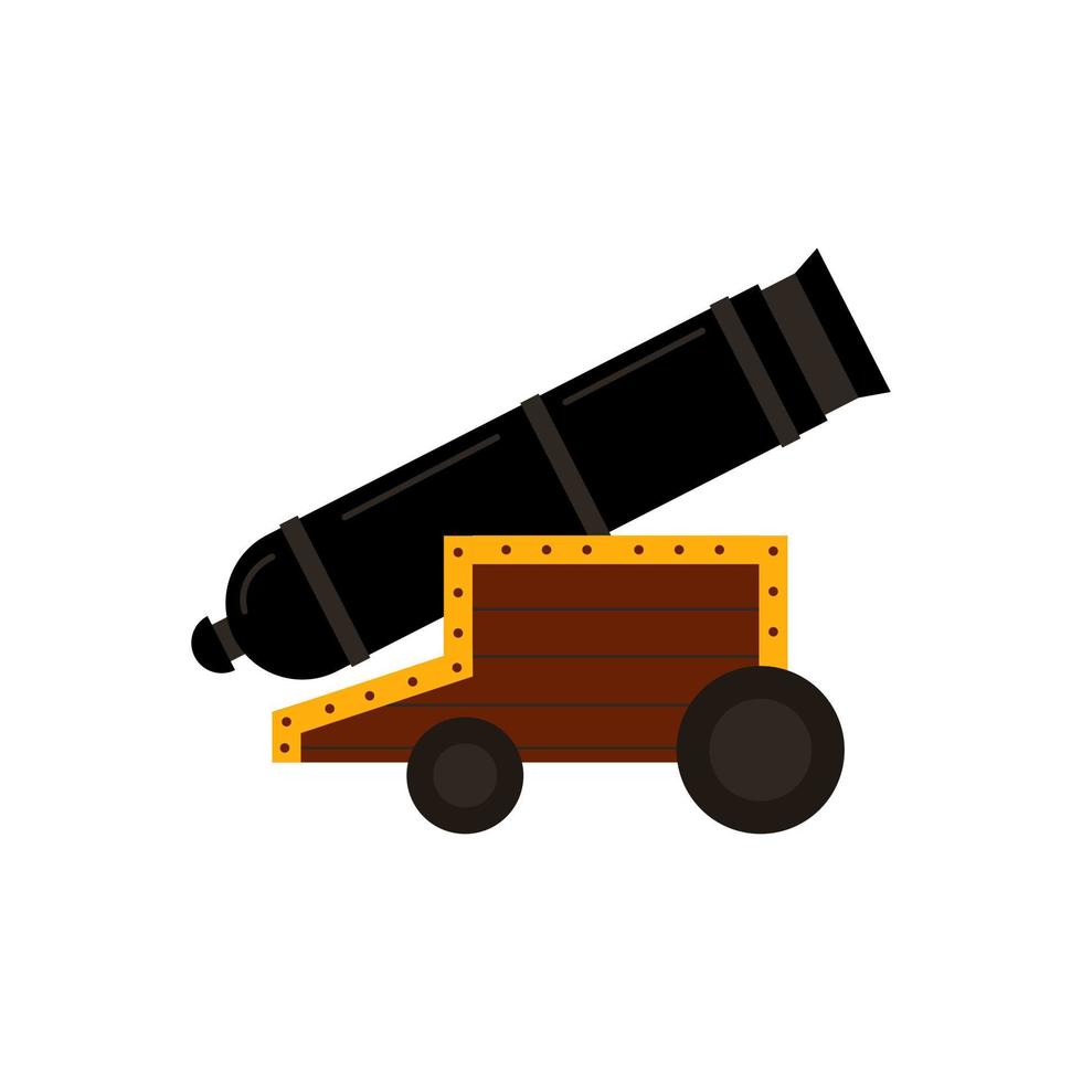 Cannon rifle. Ancient weapons. Vector illustration isolated