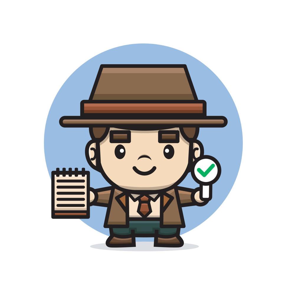 detective holding a book and sign vector