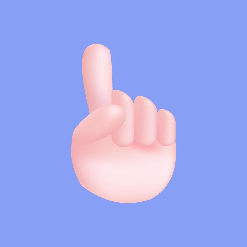 3d hand up illustration design vector