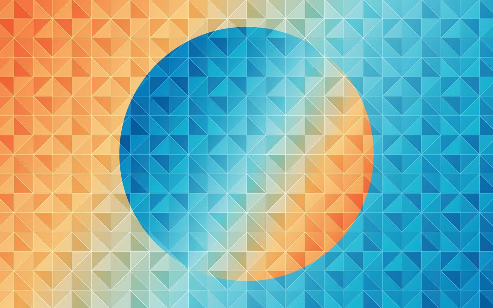 Abstract retro pattern of geometric shapes.Orange and light blue Colorful gradient mosaic backdrop. Geometric hipster triangular background, vector