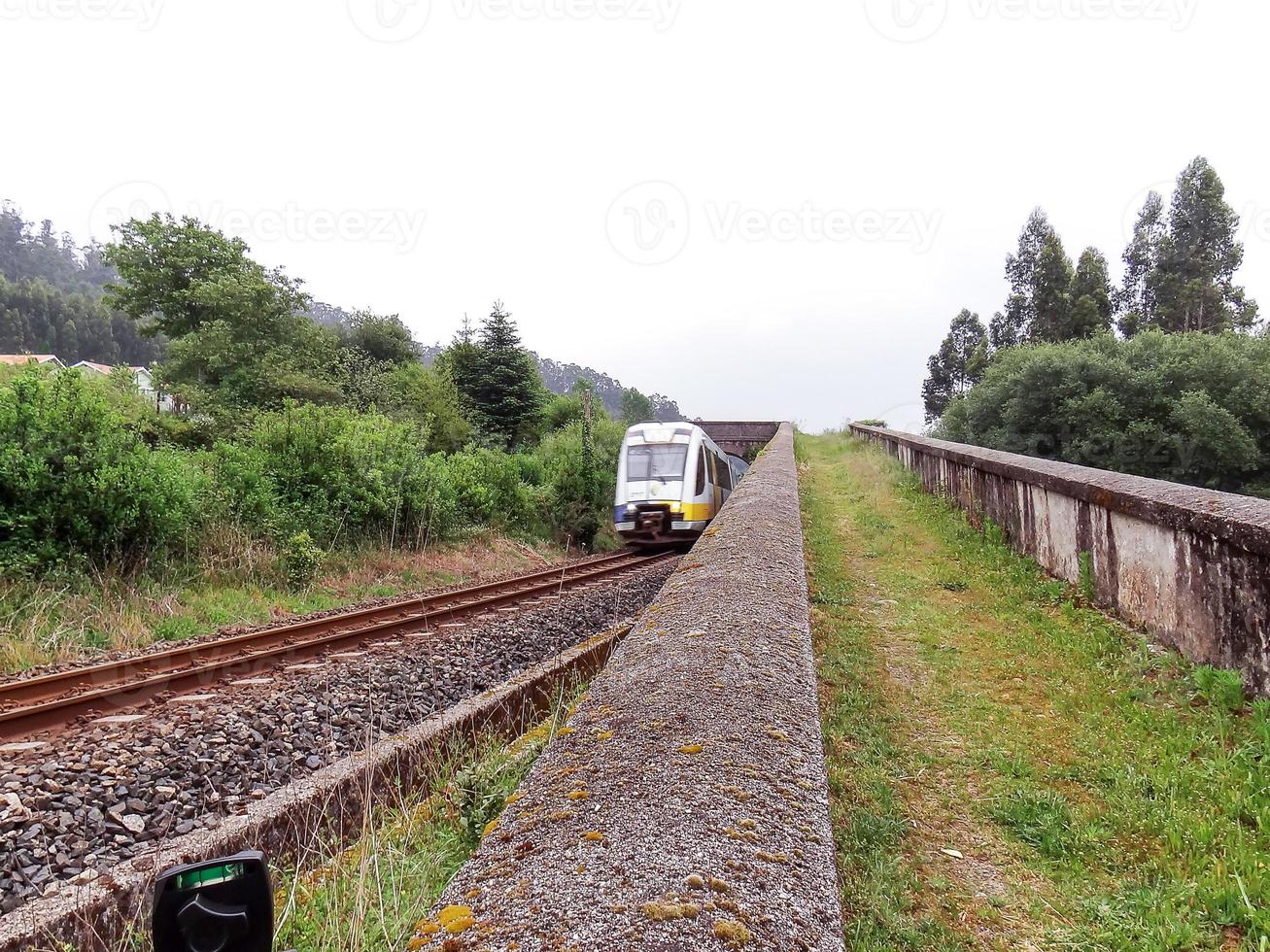 Train on the railway. Galicia Spain photo