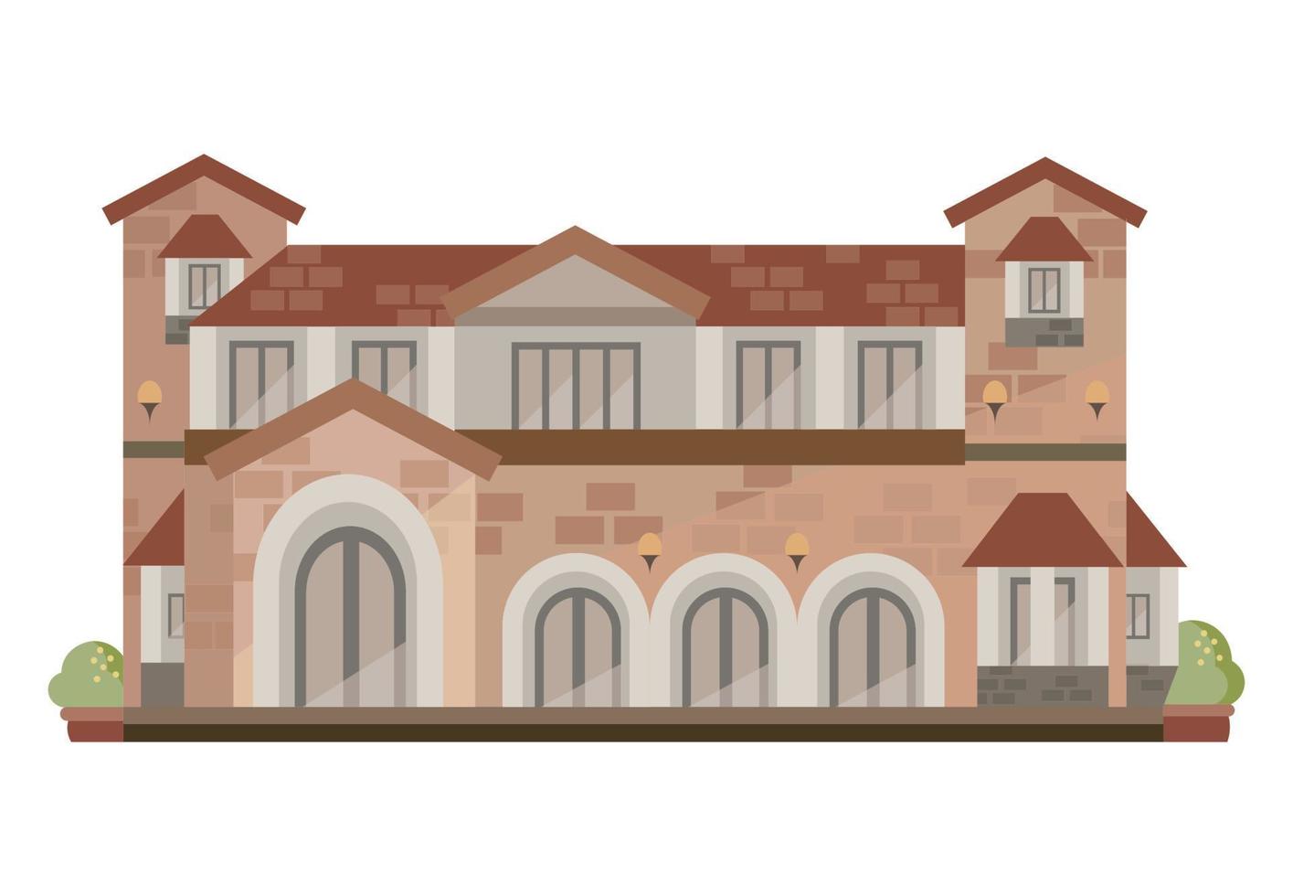 Villa House vector flat illustration