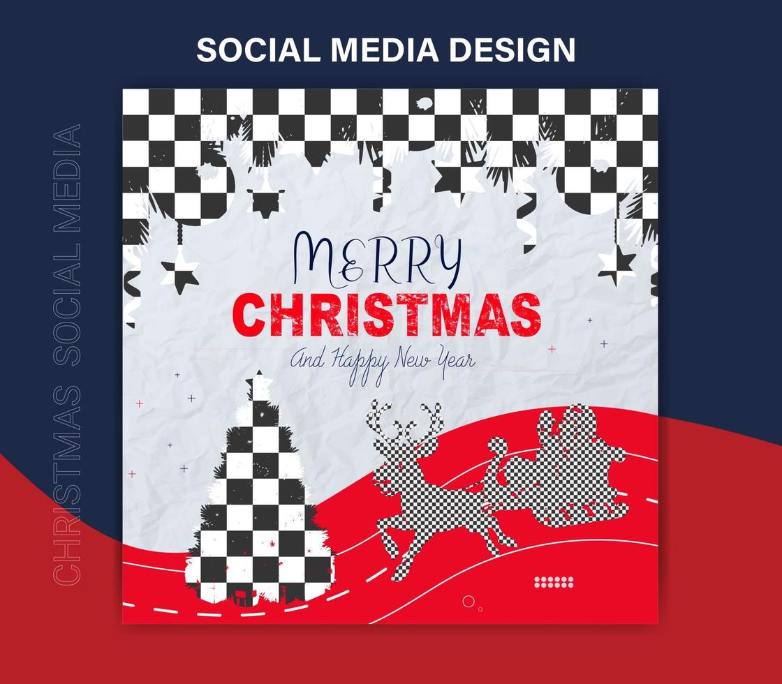 Festive christmas social media posts vector