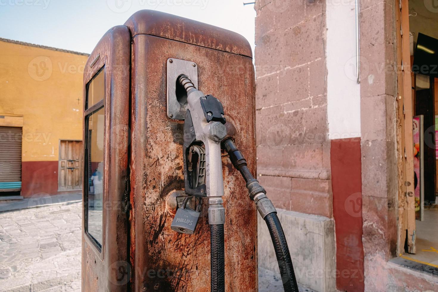 old gasoline pump san miguel de allende photo