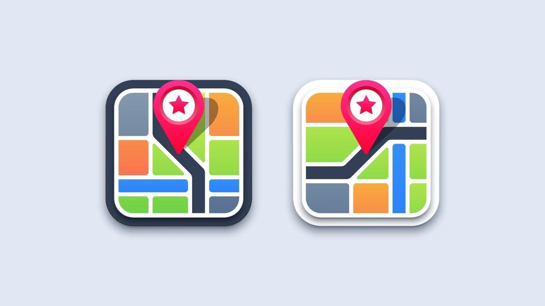 City map icons illustration vector