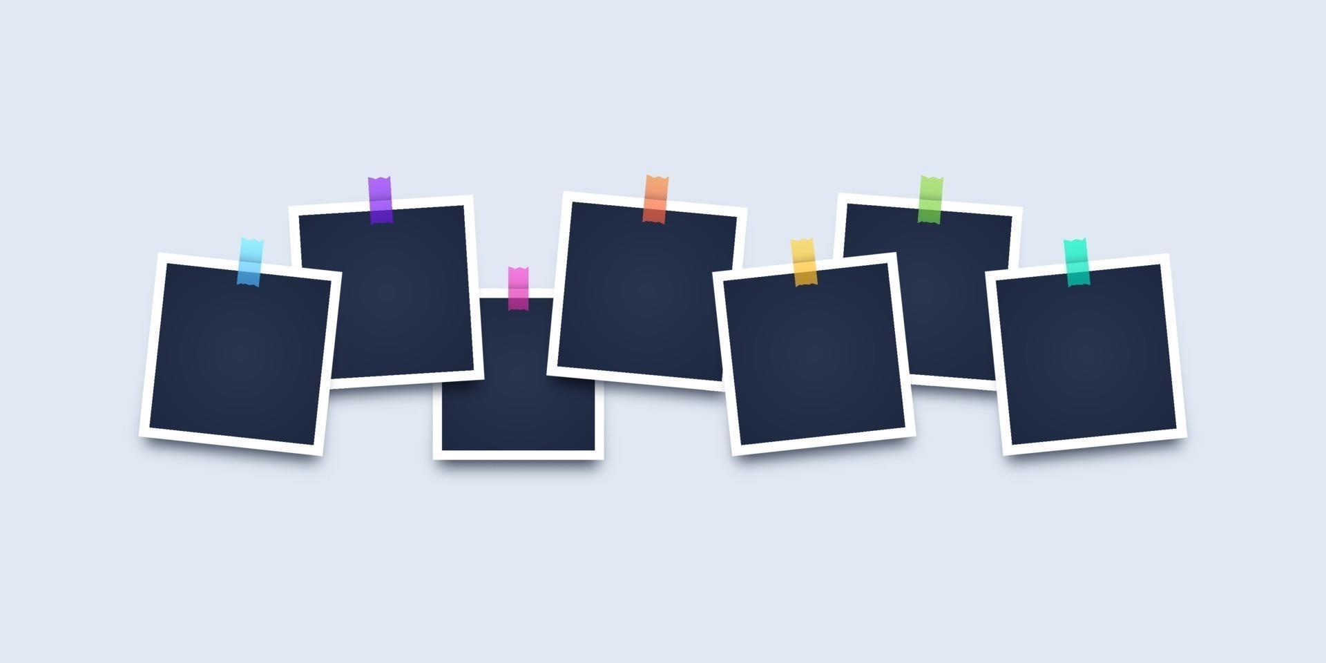 Photo frame with adhesive tape vector