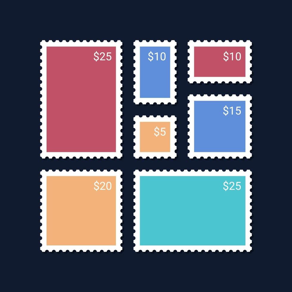Blank postage stamps vector