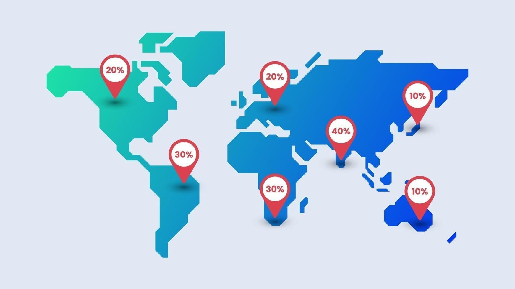 plantilla de infografía de mapa mundial vector